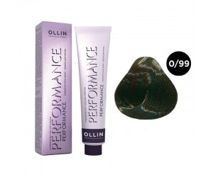 Перманентная крем-краска для волос OLLIN PERFORMANCE 0/99 зеленый, 60 мл