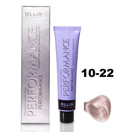 Перманентная крем-краска для волос OLLIN PERFORMANCE 10/22 светлый блондин фиолетовый, 60 мл