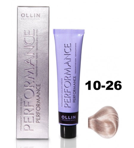 Перманентная крем-краска для волос OLLIN PERFORMANCE 10/26 светлый блондин розовый, 60 мл