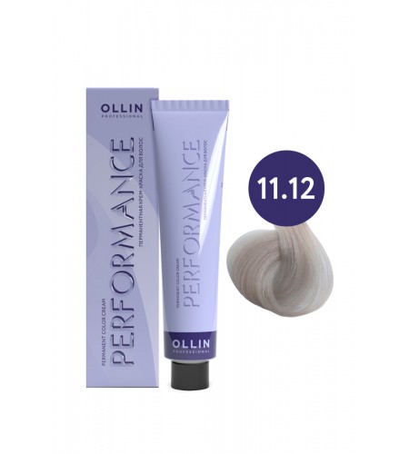 Перманентная крем-краска для волос OLLIN PERFORMANCE 11/12 специальный блондин пепельно-фиолетовый, 60 мл