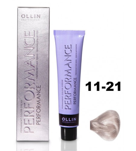 Перманентная крем-краска для волос OLLIN PERFORMANCE 11/21 специальный блондин фиолетово-пепельный, 60 мл