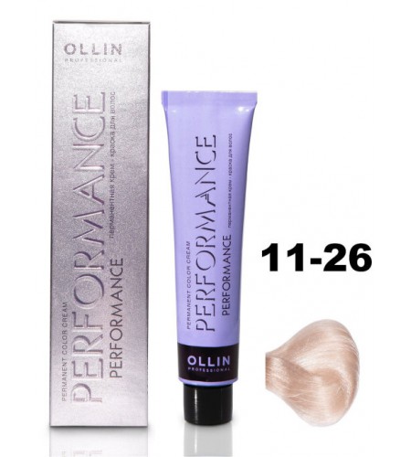 Перманентная крем-краска для волос OLLIN PERFORMANCE 11/26 специальный блондин розовый, 60 мл