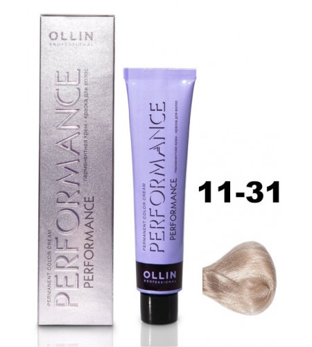 Перманентная крем-краска для волос OLLIN PERFORMANCE 11/31 специальный блондин золотисто-пепельный, 60 мл