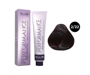 Перманентная крем-краска для волос OLLIN PERFORMANCE 2/22 черный фиолетовый, 60 мл