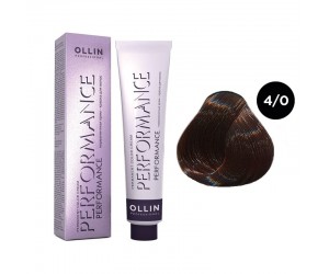 Перманентная крем-краска для волос OLLIN PERFORMANCE 4/0 шатен, 60 мл