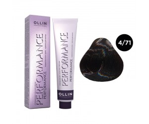 Перманентная крем-краска для волос OLLIN PERFORMANCE 4/71 шатен коричнево-пепельный, 60 мл