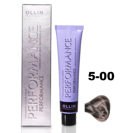 Перманентная крем-краска для волос OLLIN PERFORMANCE 5/00 светлый шатен глубокий, 60 мл
