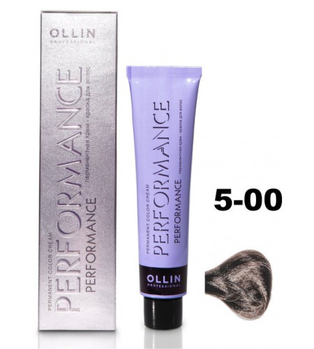 Перманентная крем-краска для волос OLLIN PERFORMANCE 5/00 светлый шатен глубокий, 60 мл