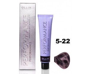Перманентная крем-краска для волос OLLIN PERFORMANCE 5/22 светлый шатен фиолетовый, 60 мл