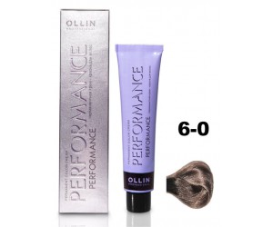 Перманентная крем-краска для волос OLLIN PERFORMANCE 6/0 темно-русый, 60 мл