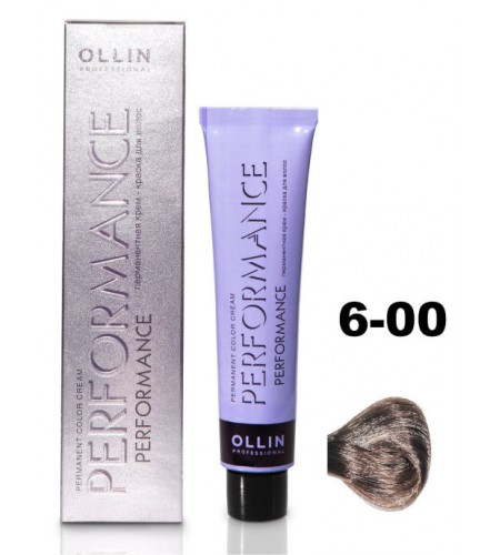 Перманентная крем-краска для волос OLLIN PERFORMANCE 6/00 темно-русый глубокий, 60 мл