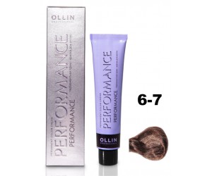 Перманентная крем-краска для волос OLLIN PERFORMANCE 6/7 темно-русый коричневый, 60 мл