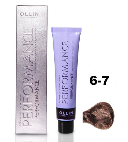 Перманентная крем-краска для волос OLLIN PERFORMANCE 6/7 темно-русый коричневый, 60 мл