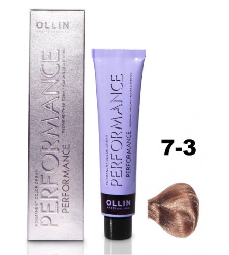 Перманентная крем-краска для волос OLLIN PERFORMANCE 7/3 русый золотистый, 60 мл