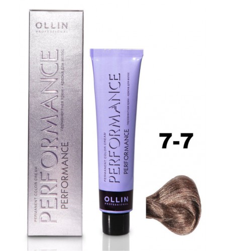 Перманентная крем-краска для волос OLLIN PERFORMANCE 7/7 русый коричневый, 60 мл