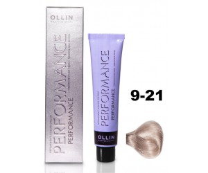 Перманентная крем-краска для волос OLLIN PERFORMANCE 9/21 блондин фиолетово-пепельный, 60 мл