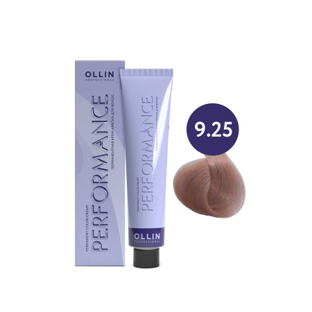 Перманентная крем-краска для волос OLLIN PERFORMANCE 9/25 блондин фиолетово-махагоновый, 60 мл
