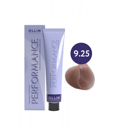 Перманентная крем-краска для волос OLLIN PERFORMANCE 9/25 блондин фиолетово-махагоновый, 60 мл