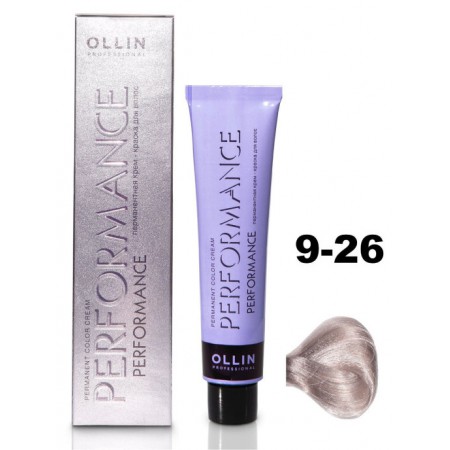 Перманентная крем-краска для волос OLLIN PERFORMANCE 9/26 блондин розовый, 60 мл