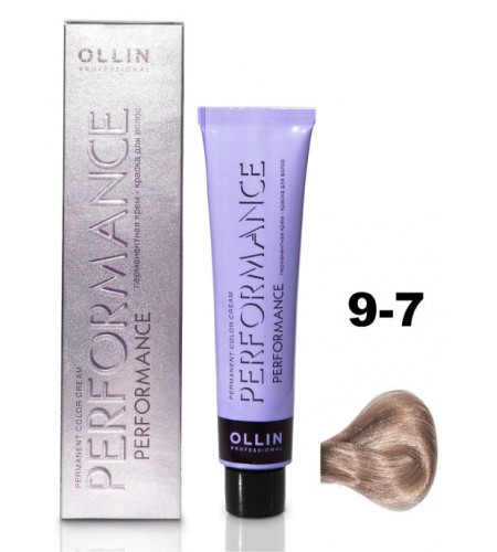 Перманентная крем-краска для волос OLLIN PERFORMANCE 9/7 блондин коричневый, 60 мл