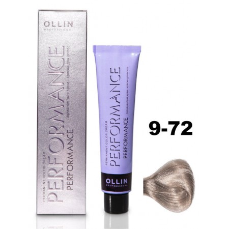 Перманентная крем-краска для волос OLLIN PERFORMANCE 9/72 блондин коричнево-фиолетовый, 60 мл