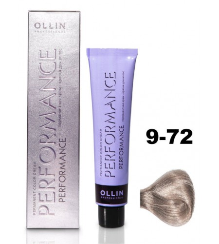 Перманентная крем-краска для волос OLLIN PERFORMANCE 9/72 блондин коричнево-фиолетовый, 60 мл