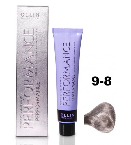 Перманентная крем-краска для волос OLLIN PERFORMANCE 9/8 блондин жемчужный, 60 мл
