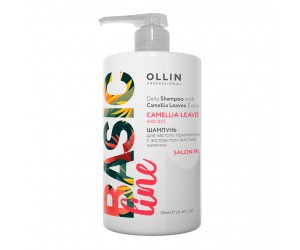 Шампунь для частого применения с экстрактом листьев камелии OLLIN BASIC LINE (Daily Shampoo with Camellia Leaves Extract), 750 мл