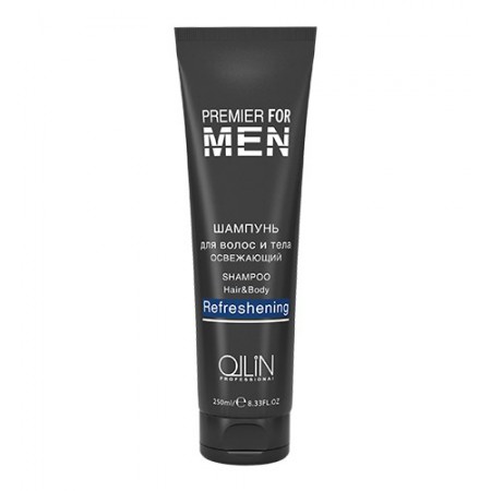 Шампунь для волос и тела освежающий OLLIN PREMIER FOR MEN (Shampoo Hair&Body Refreshening), 250 мл