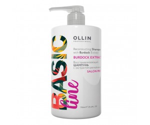 Восстанавливающий шампунь с экстрактом репейника OLLIN BASIC LINE (Reconstructing Shampoo with Burdock Extract), 750 мл