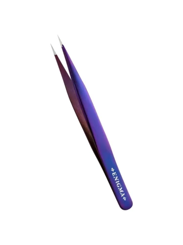 Пинцет прямой Enigma (Purple metallic с ручной заточкой extra-sharp)