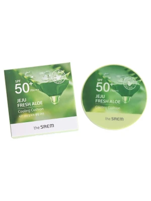 СМ Aloe Кушон охлаждающий солнцезащитный Jeju Fresh Aloe Cooling Cushion Natural Baige SPF 50+PA+++ 12гр