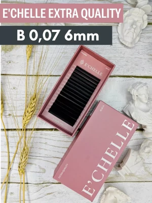 Ресницы E'CHELLE EXTRA QUALITY, отд.длины, 16 лент, B 0,07 06 mm