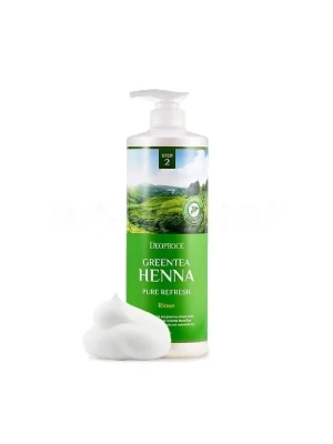 DEOPROCE RINSE - GREENTEA HENNA PURE REFRESH Восстанавливающий бальзам для волос с экстрактом зелёного чая и хной 1000мл