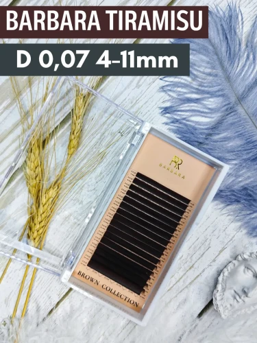 Ресницы коричневые BARBARA Tiramisu МИКС D 0.07 4-11mm