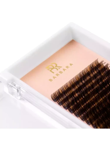 Тёмно-коричневые ресницы BARBARA "Горький шоколад", отд. длины, 16 лент, D 0.07 04mm