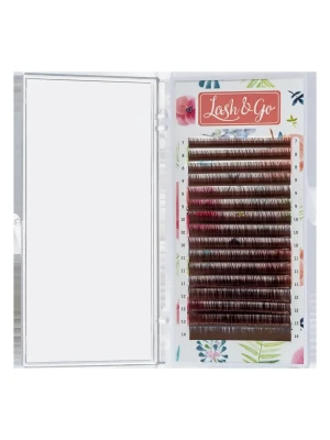 Коричневые ресницы Lash&Go "Латте", микс, 16 лент, C, 0,07, 7-14мм