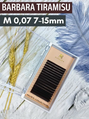 Ресницы коричневые BARBARA Tiramisu МИКС M 0.07 7-15mm