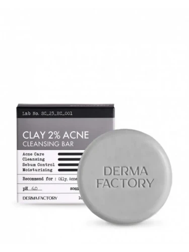 Derma Factory CLAY 2% ACNE CLEANSING BAR Очищающее мыло для жирной и проблемной кожи 100г