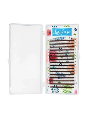 Черные ресницы Lash&Go готовые пучки 2D, микс, 16 лент, C, 0,07, 6-12mm