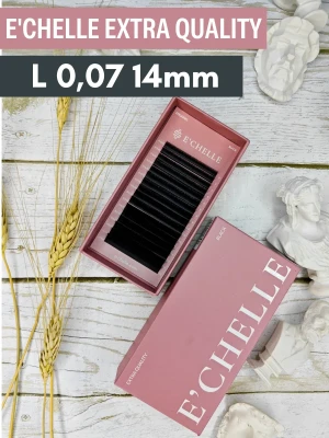 Ресницы E'CHELLE EXTRA QUALITY, отд.длины, 16 лент, L 0,07 14 mm
